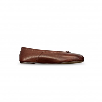 MAISON MARGIELA BROWN LEATHER TABI BALLET FLAT 